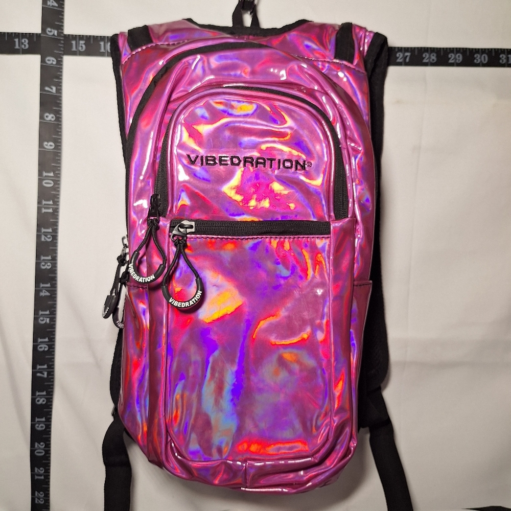 Vibedration Hydration Backpack w/o bladder - Holographic - Bright Pink